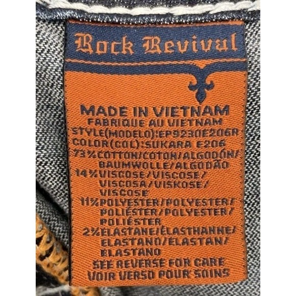 Rock Revival Sukara Easy Boot Bootcut Jeans Womens 27 Blue Thick Stitch Flap... - Picture 7 of 7